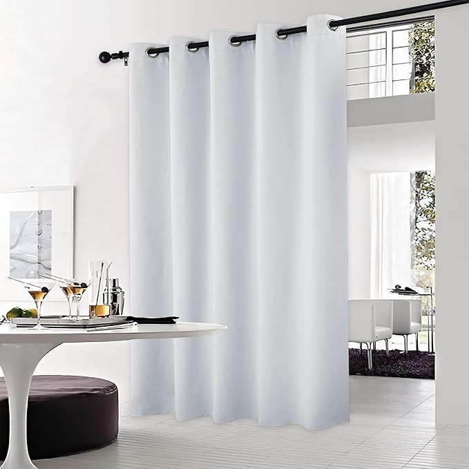 NICETOWN Patio Door Curtain Vertical Blinds, Reduce Sunlight Grommet Top Room Divider Curtain Panel Screen Partitions for Furniture Protecting (Cloud Grey, 70 inches Wide x 95 inches Long) by NICETOWN