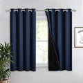 NICETOWN 100% Blackout Curtain with Black Liner, Thermal Insulated 2-Layer Lined Drape, Energy Efficiency Small Window Drapery for Dining Room (Navy, 1 Panel, 52 inches W by 54 inches L) by NICETOWN