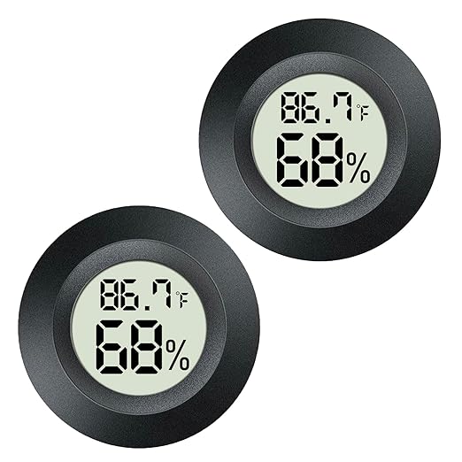 2 Pack Mini Digital Hygrometer Gauge Indoor Thermometer, LCD Monitor Temperature Outdoor Humidity Meter for Greenhouse Jars Incubators Guitar Case, Fahrenheit (℉) or Celsius(℃) by Unknown
