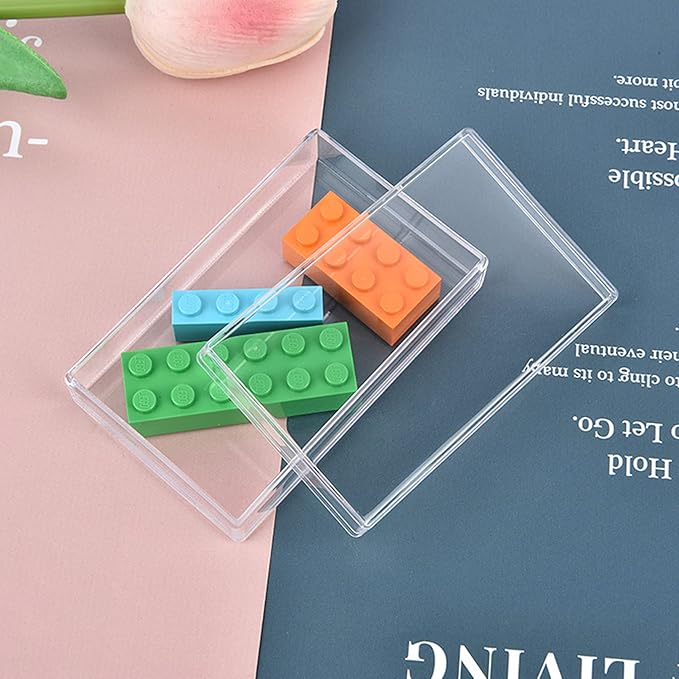 Clear Acrylic Box with Lids, 4 Pack 4.3x2.7x1 Inch Plastic Square Cube Candy Boxes Acrylic Storage Box for Wedding, Valentine's Day Party, Treats, Coin, Jewelry Accessories - Image 4