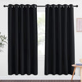 NICETOWN Blackout Curtain Drape for Night Shift - Light Reducing Thermal Insulated Solid Grommet Blackout Window Treatment for Living Room (1 Piece, W66 x L72, Black) by NICETOWN