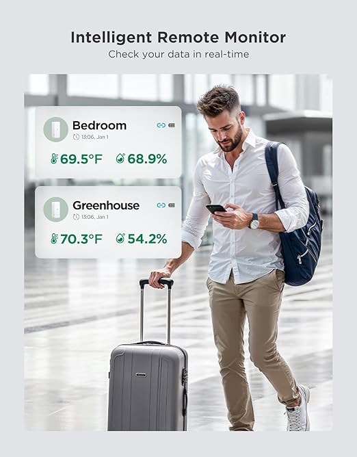 GoveeLife 2.0 WiFi Hygrometer Thermometer 6 Pack, Smart Humidity Temperature Sensor with App Notifications, Temperature Humidity for Bedroom, Wine Cellar, Basements（Only Support 2.4G Wi-Fi） - Image 3