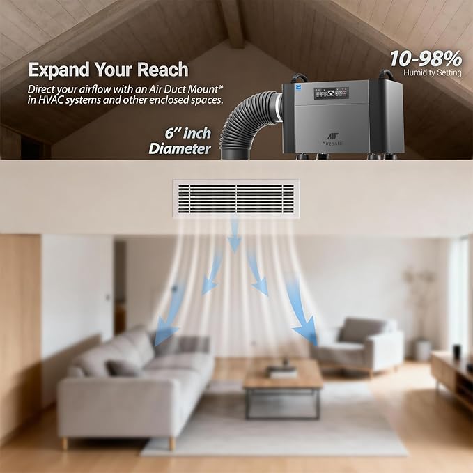 155 Pints Commercial Dehumidifier for Basement with Pump and Drain Hose, Large Space Dehumidifier for Crawl Space, Attic, Garage, Home, Industrial, Water Damage, Auto Defrost, Energy Star - Image 4