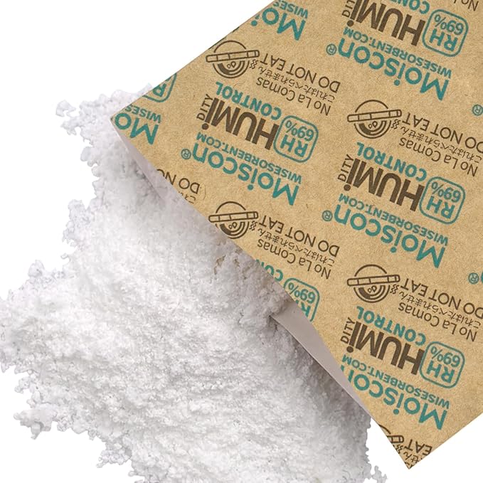 60 Gram 5 Pack 69% Two-Way Humidity Control Packs, Size 60 for Plastic Travel Case & Zip Lock Bags & Wood Containers, 69 Humidity Pack Humidifier Moisture Control Packets Individually Wrapped - Image 3