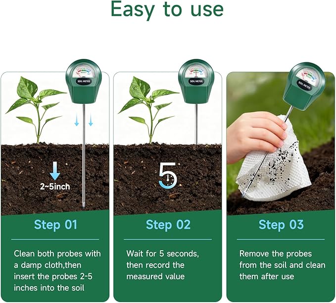 Soil Moisture Meter for Plants, Hygrometer Sensor Water Monitor, Plant Moisture Tester for Indoor Outdoor Garden, Potted Plants, Farm, Lawn, No Battery Needed - Image 3