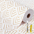 Shelf Liner for Kitchen Cabinets Non Adhesive Drawer Liner Non-Slip Thickened Shelf Liner Paper Strong Easy to Clean for Tool Box Refrigerator with Knife and Tape Measure, Gold Arrow, 23.6in x 39.37FT by Oneoftheworld