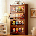 Display Cabinet with Acrylic Glass Doors, Tall Storage Cabinet with Adjustable Shelves, 4 Tier Curio Cabinet&Bookcase for Collectibles, Toys, Books, for Kids Playroom, Bedroom, Study Room by JOIHGA