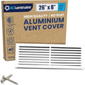 26x8 Inch (Duct Opening) Air Return Vent Cover Decorative – Premium Aluminum AC Vent Cover for Ceiling & Wall, Rustproof Grille, Ideal for Home HVAC Grille, Durable & Easy to Install by ACLAMINAIRE by LAMINAIRE
