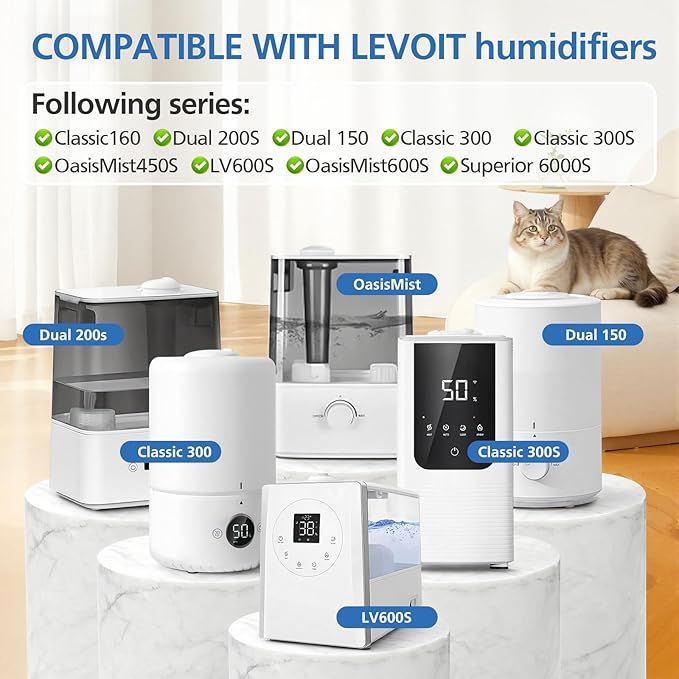 30-Pack Top Fill Humidifier Replacement Filter Compatible with LEVOIT Classic160, Dual150, Dual200S, Classic300(S), LV600S, OasisMist450S, Superior6000S Humidifiers - Image 2