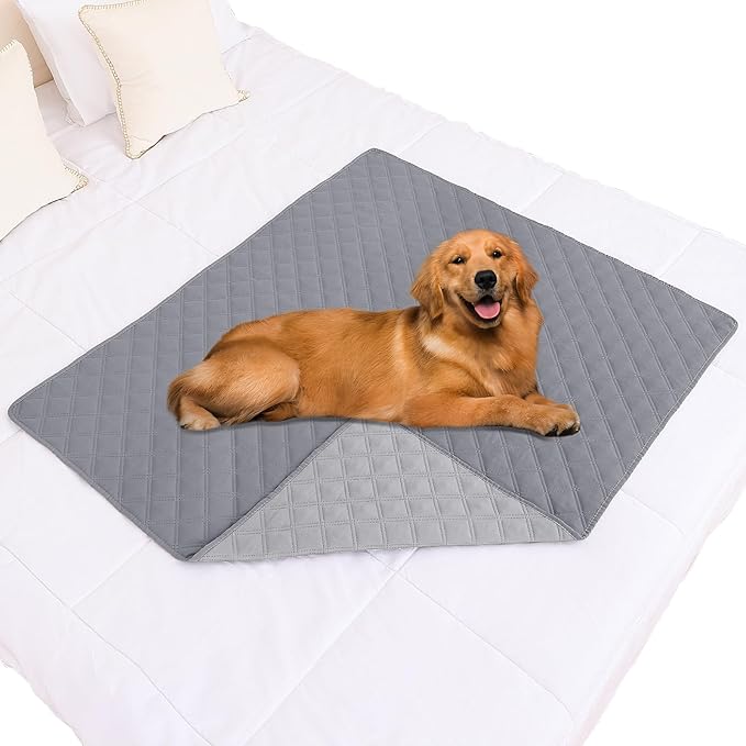 Smiry Waterproof Dog Bed Cover Pet Blanket, Soft Washable Dog Blanket for Furniture Bed Couch Sofa Reversible, Checkered (40"x50", Grey/Light Grey) by Smiry