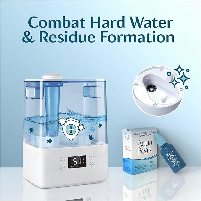 [2-Pack] Humidifier Drops for a Clean Tank - 400+ Uses - Food Grade Humidifier Cleaner - Slows Residue Accumulation and Scaling - Made in USA - Humidifier Water Treatment Cleaning Solution - Image 2