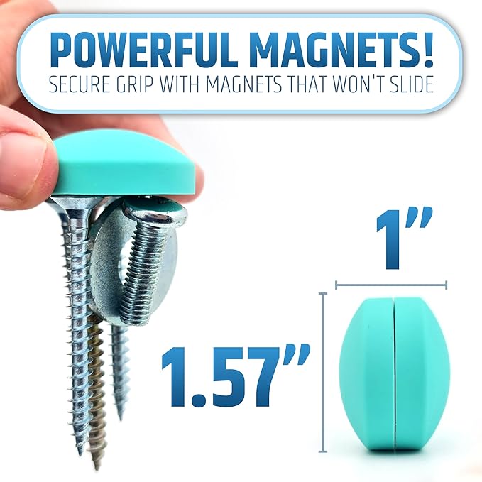 Powerful Anti-Billowing Magnetic Shower Curtain Weights for Splash-Free Bath Experience - 360° Silicone Wrapped - Will Never Rust - Heavy Magnets Prevent Curtain Liners from Blowing | 4 Pairs | Green - Image 4