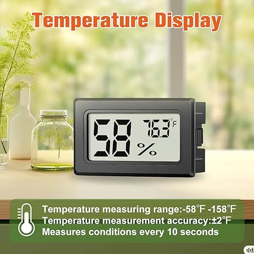 6 Pack Mini Hygrometer Indoor Humidity Meter, Small Digital Thermometer Humidity Gauge Meter, Indoor Thermometer Hygrometer Monitor Fahrenheit (℉) for Thermostat Reptile Tank, Mason Jars - Image 4