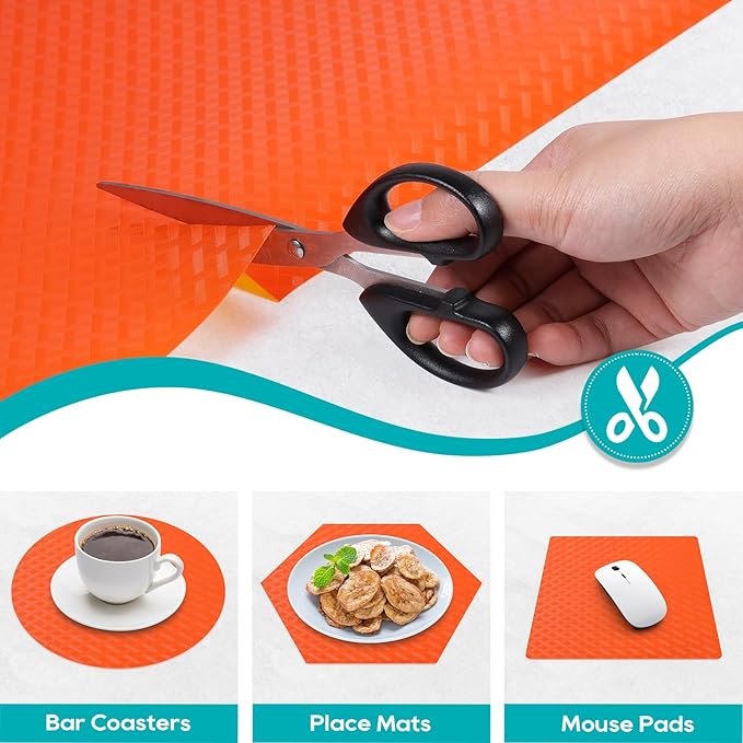 Red Fridge Liners Shelf Liner for Kitchen Cabinets Refrigerator Liners Waterproof & Oil-Proof Kitchen Cupboard Liner Non Adhesive Drawer Mats EVA Material for Shelves 11.8 x 393.7 Inches - Image 4