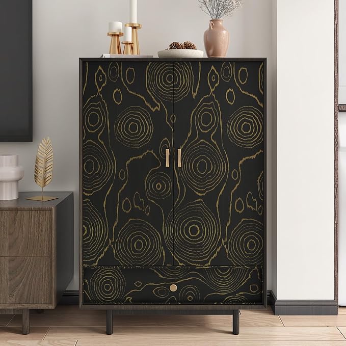 WESTICK Black/Gold Wood Contact Paper for Counter Top Peel and Stick Waterproof Wood Wallpaper Self Adhesive Wood Grain Contact Paper for Countertops Kitchen Cabinets Office Tables 15.8" x 80" - Image 5