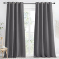 NICETOWN Grey Blackout Curtain 110 inch Long, W55 x L110, 1 Panel, Thermal Insulated Window Treatment with Grommet Room Darkening Thermal Insulated Panel for Bedroom/Living Room by NICETOWN