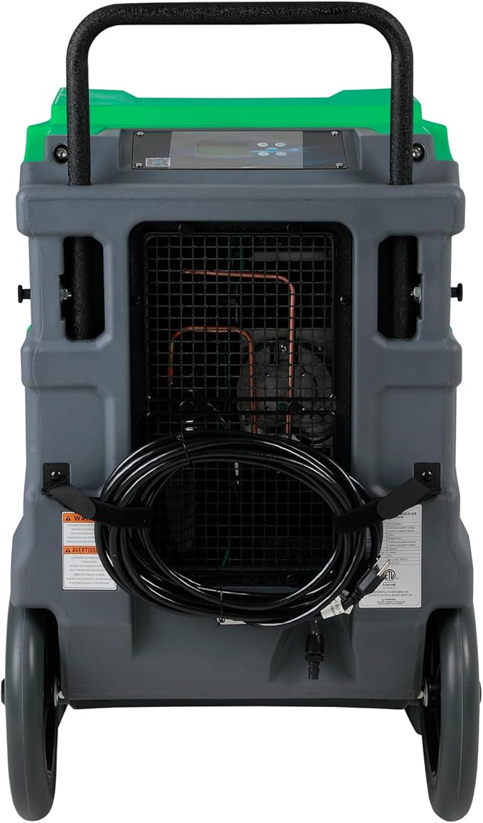 MOUNTO 310 Pints LGR Commercial Dehumidifier with Built-In Pump and Drain Hose – Portable, Heavy-Duty Dehumidifier with Wheels for Basements, Garages, Home, and Job Sites (Green) - Image 4