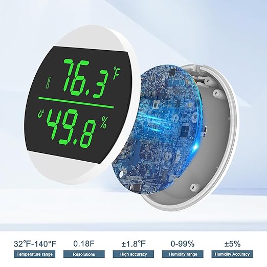 USB Power Supply LED Digital Reptile Thermometer Hygrometer, 10s Refresh Speed, 1.8 High Precision, Terrarium Thermometers - Image 3