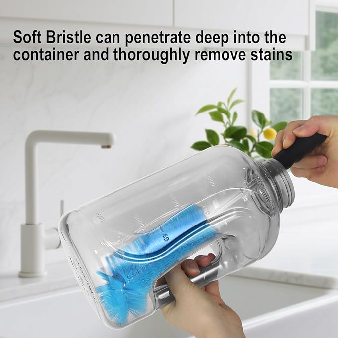 4 Pack Bottle Cleaner Brush Set 15/13/5 Inch Stainless Steel Water Bottle Cleaning Brushes Long Handle Scrubbing Brush for Mugs Flasks Tumblers Beer Wine Decanter Glass Jugs Lids Straw - Image 4