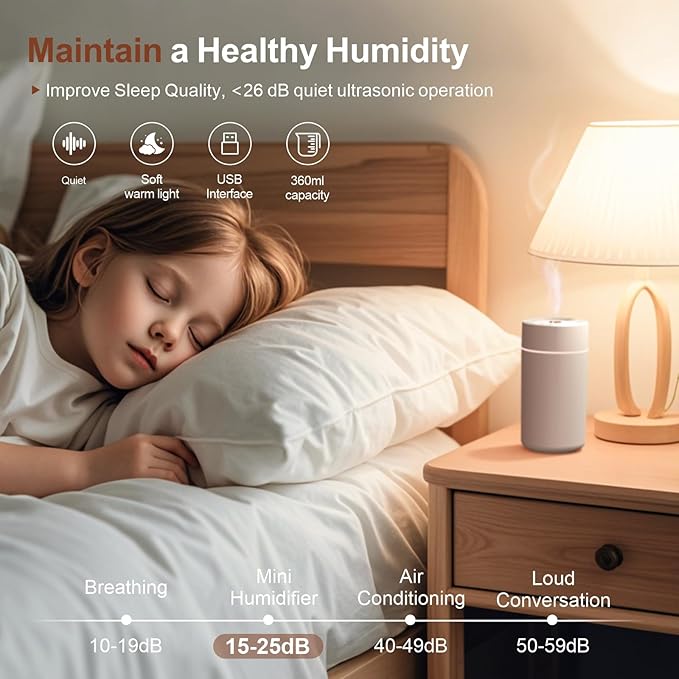 Car Star Projection Humidifier with 360ml Tank, Portable USB Powered Cool Mist Diffuser, Humidifier with Adjustable Starry Sky Lights for Car Ceiling, Bedroom, Desk, Office - Image 5