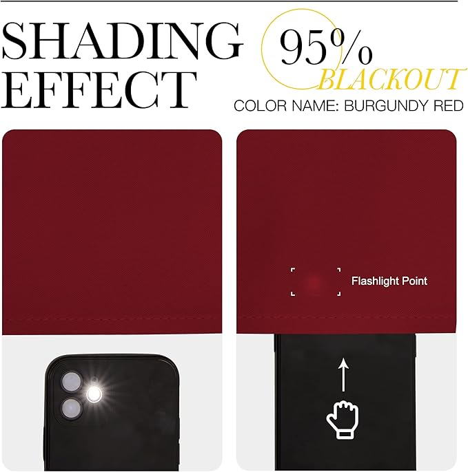 NICETOWN Room Darkening Blackout Red Curtain - (Burgundy Red) Home Decor Energy Smart Thermal Insulated Window Treatment Drape/Drapery for Kitchen, 52x63 Inch,1 Piece - Image 2