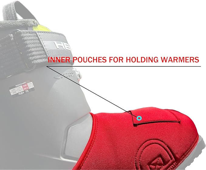 Orbis Ski Boot Covers for Warmth, Insulated Neoprene Boot Glove Heater Dryer with Inner Pouches for Holding Warmers - Image 4