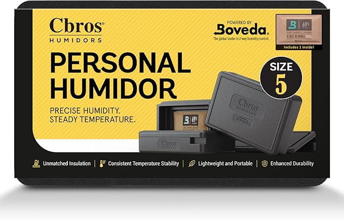 Cbros 69% Two- Way Humidity Control Box Powered by Boveda, Moisture Absorber, Maintain Freshness and Consistent Temperature Size (Size 5) by Unknown