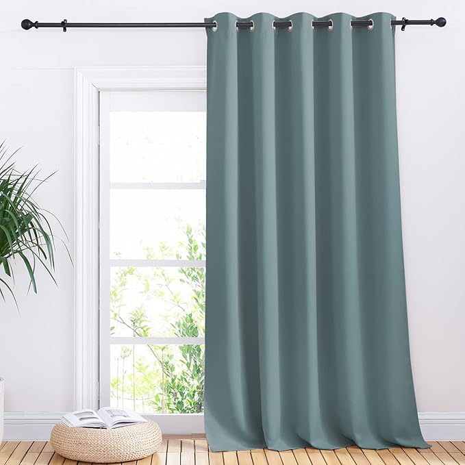 NICETOWN Window Blackout Curtain Panel for Living Room, Greyish Blue, 1 Panel, 70 x 95 inch, Thermal Insulated Blackout Drape/Drapery for Loft, Guestroom by NICETOWN
