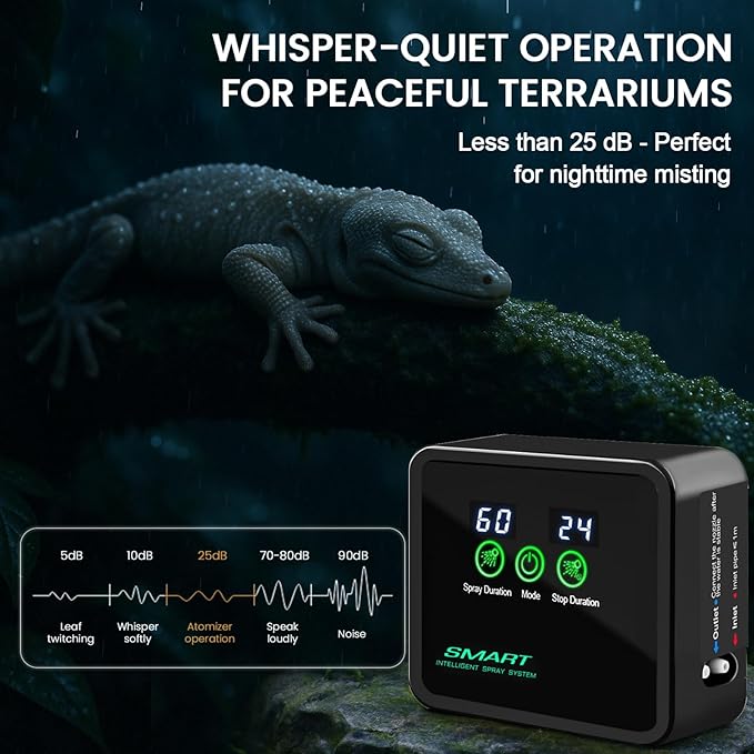 Reptile Mister Automatic Misting System, Reptile Humidifiers with Smart Timing Controller, Terrariums Humidifier with 360°Adjustable Misting Nozzles, Rainforest Ecosystem Sprayer… - Image 5