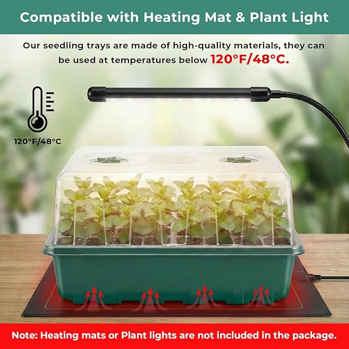 Self-Watering Seed Starter Tray 2 Packs, 96 Cells Seed Starter Kit with Humidity Vented Domes and High Lid, Germination Kit for Indoor Greenhouse Seed Starter - Image 6