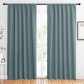 NICETOWN 2 Panels Blackout Curtains, Rod Pocket Thermal Insulated Drapes 84 inches Long, Easy-Care Modern Home Decoration Sunshades for Guest Room, Living Room, Office, 62 x 84 Inch, Greyish Blue by NICETOWN