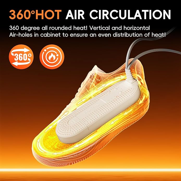 Electric Shoe Dryer, Ski Boots Dryer, Shoe & Boot Warmer for Sweaty Sneakers Trainer Shoes with 4/8/10 Hours Timer - Image 3