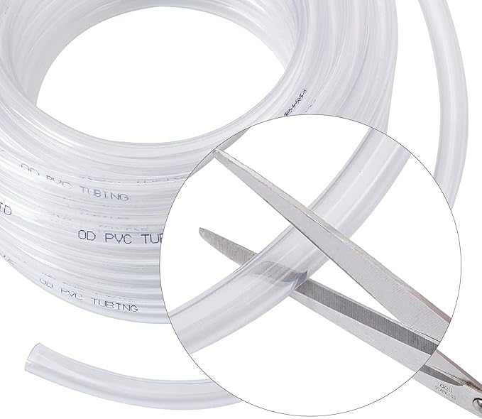 DAVCO 3/8" ID - 50 ft Clear Vinyl Tubing, Low Pressure Flexible PVC Tube, Heavy Duty UV Chemical Resistant Lightweight Plastic Vinyl Hose, BPA Free and Non Toxic, with 2 Stainless Clamps - Image 8