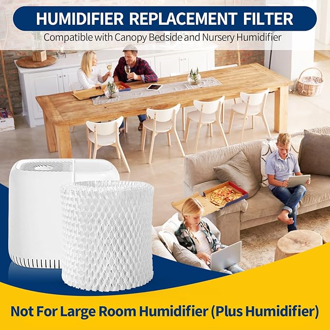 Humidifier Replacement Filter Compatible with Canopy Bedside and Nursery Humidifier,Made with Wood Pulp, Paper Filter, 2-Pack - Image 2