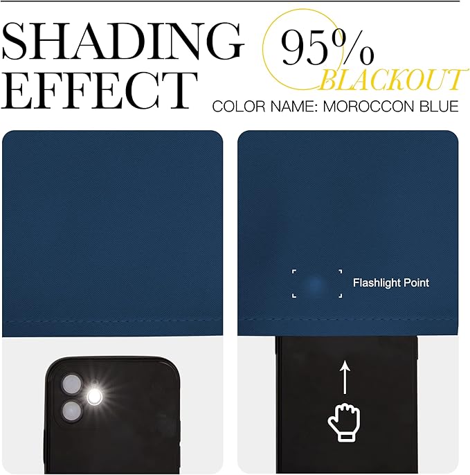 NICETOWN Room Darkening Window Treatment Curtain, Moroccan Blue, Single Panel, 42 by 45, Energy Smart Thermal Insulated Block Out Sunlight Shade & Blind for Bedroom with Grommet Ring Top - Image 4