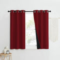 NICETOWN 100% Blackout Curtains with Black Liner Backing, Thermal Insulated Curtains for Living Room, Noise Reducing Drapes for Christmas, Burgundy Red, 37" x 50" Per Panel, Set of 2 by NICETOWN