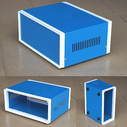 Auniwaig Electronic Junction Box,Metal Project Box DIY Enclosure Case Dustproof Waterproof Preventive Case Box for Electronic Projects, 6.69" x 5.12" x 3.15" Blue - Image 7