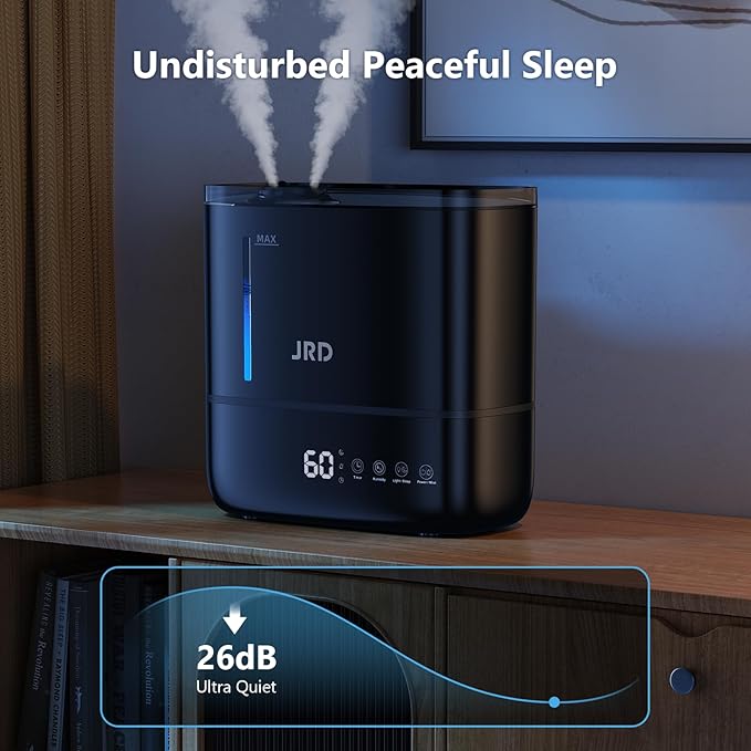 JRD Humidifiers for Bedroom, Ultrasonic Humidifier 4L for Large Room, Cool Mist Top-Fill, 40H Run, 12H Timer, 360° Nozzle, Aroma Diffuser, 7-Color Night Light for Home, Office, Baby, Pets, Plants - Image 9