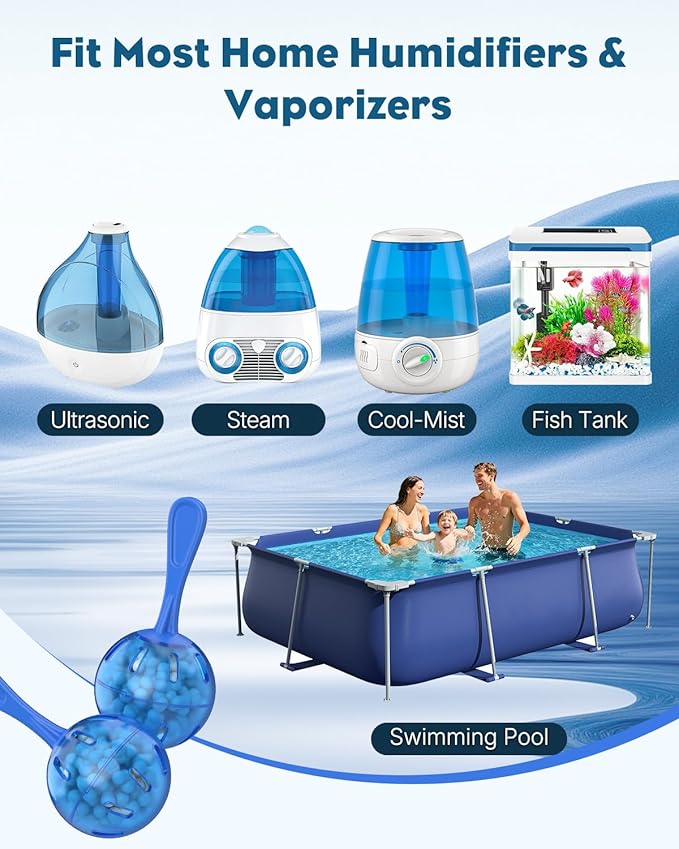 Pawfly 12 Pcs Humidifier Cleaner, Demineralization Cleaning Ball, Humidifier & Fish Tank Water Cleaner for Home and Office – Purify Water - Image 6