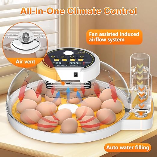 18 Egg Incubator with Automatic Egg Turning and Humidity Control, Incubators for Hatching Eggs, Incubator for Farm Science Classroom Home Chicken Duck - Image 7