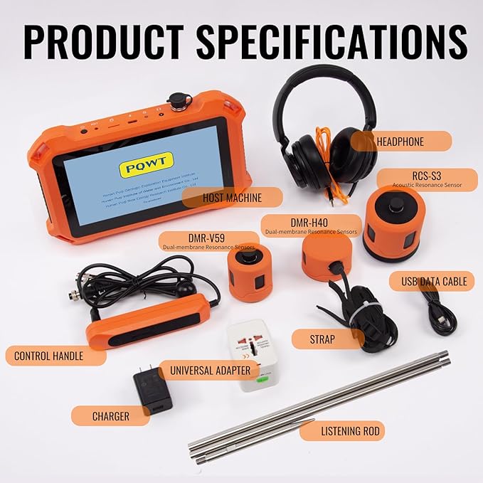 PQWT Underground Water Leak Detectors for Home and Outdoor PQ125C Wall Pipe Water Leakage Detection with Touchscreen Earphone and Carrying Case Multi Sensor Acoustic Pipeline Sound Intensifier - Image 7