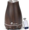 Diffuserlove Essential Oil Diffusers 200ML, Remote Control Aromatherapy Diffuser with 7 Color Lights, Auto Shut-Off for Bedroom Office Kitchen (Black Wood Grain) by Diffuserlove