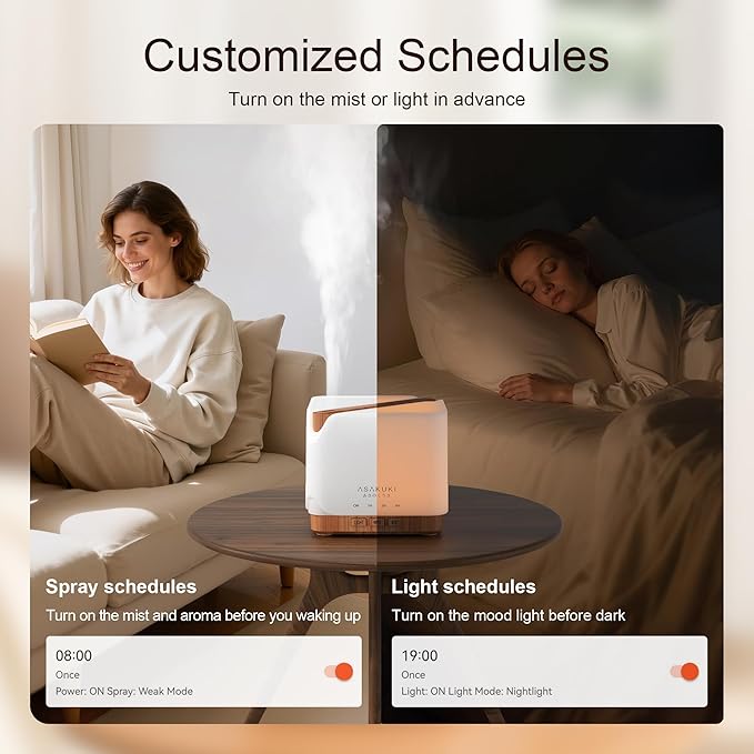ASAKUKI Smart WiFi Essential Oil Diffuser, Large 700 ml Cool Mist Humidifier, Easy Connect with Alexa and Google Home, Phone App & Voice Control, Customized Schedule Timers and LED Light - Image 4