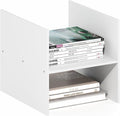 Furinno Cubicle Cube Insert, H-Shelf Cube Organizer, 2-Tier Shelf Accessory, Fits into Furinno Triple Thick Cubes, IKEA Kallax, for Organizers and Storage, White by Furinno-FitsYourSpaceFitsYourBudget