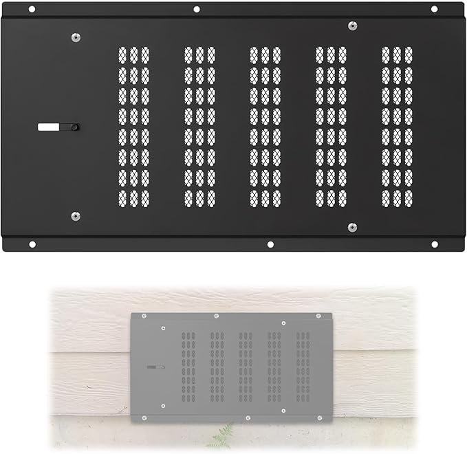 Crawl Space Vent Cover,Foundation Vent Cover with Damper and Screen for Foundation Garage Attic Home Improvement,16”x8.7”Outdoor Foundation Air Wall Vent Reduce Moisture,Fit 16"x8"Rough Opening,Black by JIANBENKJ