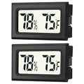 2 Pack Mini Digital Hygrometer Thermometer Gauge, Indoor Outdoor Temperature Humidity Meter for Humidifiers Greenhouse Reptile Plant Humidors, Large LCD Screen, Display in Fahrenheit (℉) (2) by JEDEW