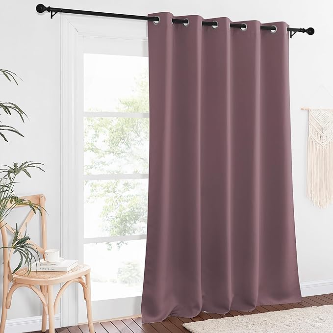 NICETOWN Blackout Curtain Drape for Bedroom - Light Reducing Thermal Insulated Solid Grommet Room Darkening Window Curtain 90 inches Long for Living Room (Dry Rose, 1 Piece, W66 x L90) - Image 8