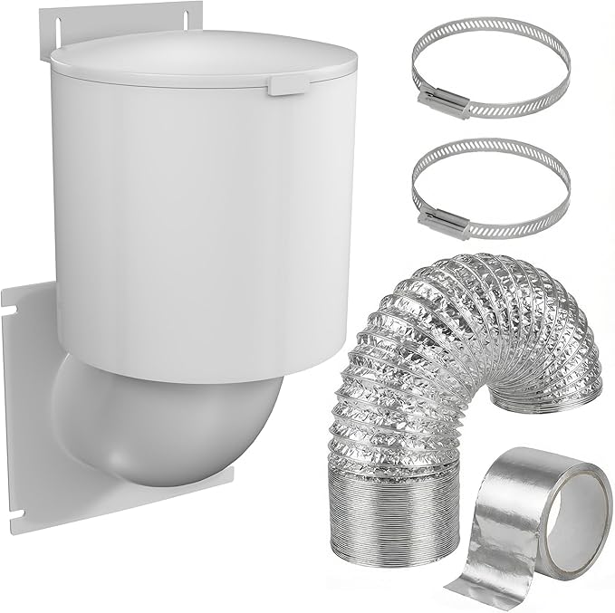 Dryer Vent Kit – 4 Inch Exterior Dryer Vent Cover with 3FT Vent Hose, 2 Hose Clamps, Tape & Screws | Energy Saving & Pest Resistant by Raeflow
