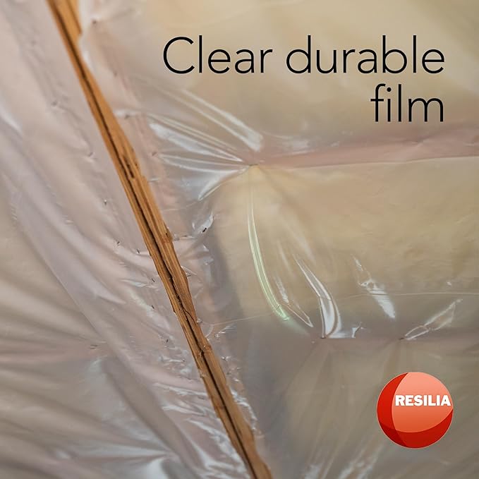 RESILIA Clear Construction Film - Heavy-Duty 4 Mil, 0.004 Inch, Indoor/Outdoor Plastic Sheeting, Drop Cloth, Moisture and Vapor Barrier for Painting, Garden, Furniture, 8' by 25' Roll, Made in USA - Image 8