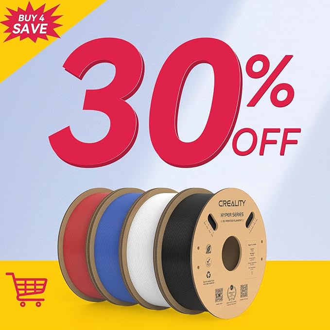 Creality Hyper PLA Filament Bundle 4KG, Up to 600mm/s High Speed 3D Printer Filament PLA, No-Tangling Stronger Toughness Fit Most 3D Printers - Image 2
